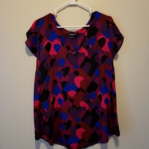 Torrid Women's Multicolor Heart Print Top